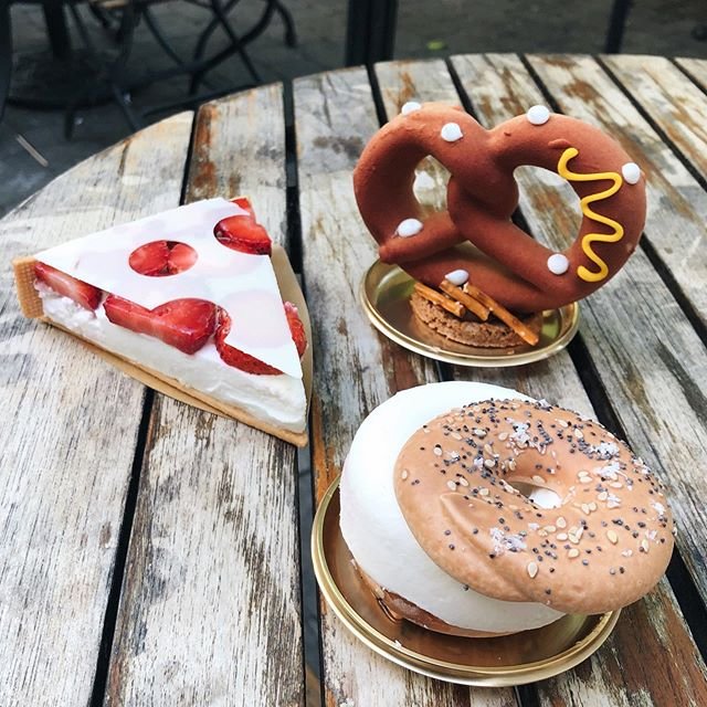 A trio from @dominiqueansel’s New York Collection. 🍕🥨🥯 Pastry interpretations of iconic eats. Swipe to see the full case of goodies. I wanted them all but my 3 picks were really tasty. See more in my IG story. A trio from @dominiqueansel’s New York Collection. 🍕🥨🥯 Pastry interpretations of iconic eats. Swipe to see the full case of goodies. I wanted them all but my 3 picks were really tasty. See more in my IG story.